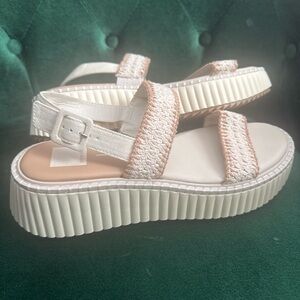 Dolce Vita Cream and Tan Platform Sandals